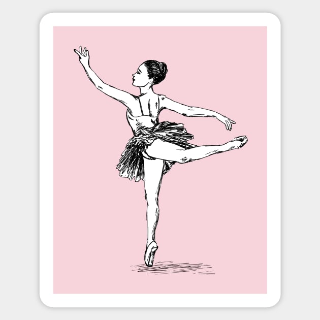 Ballerina illustration Sticker by rachelsfinelines
